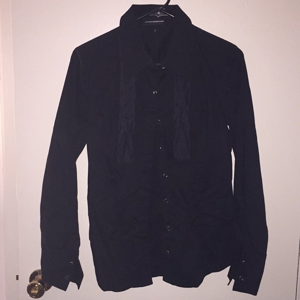 Express crystal button collar shirt